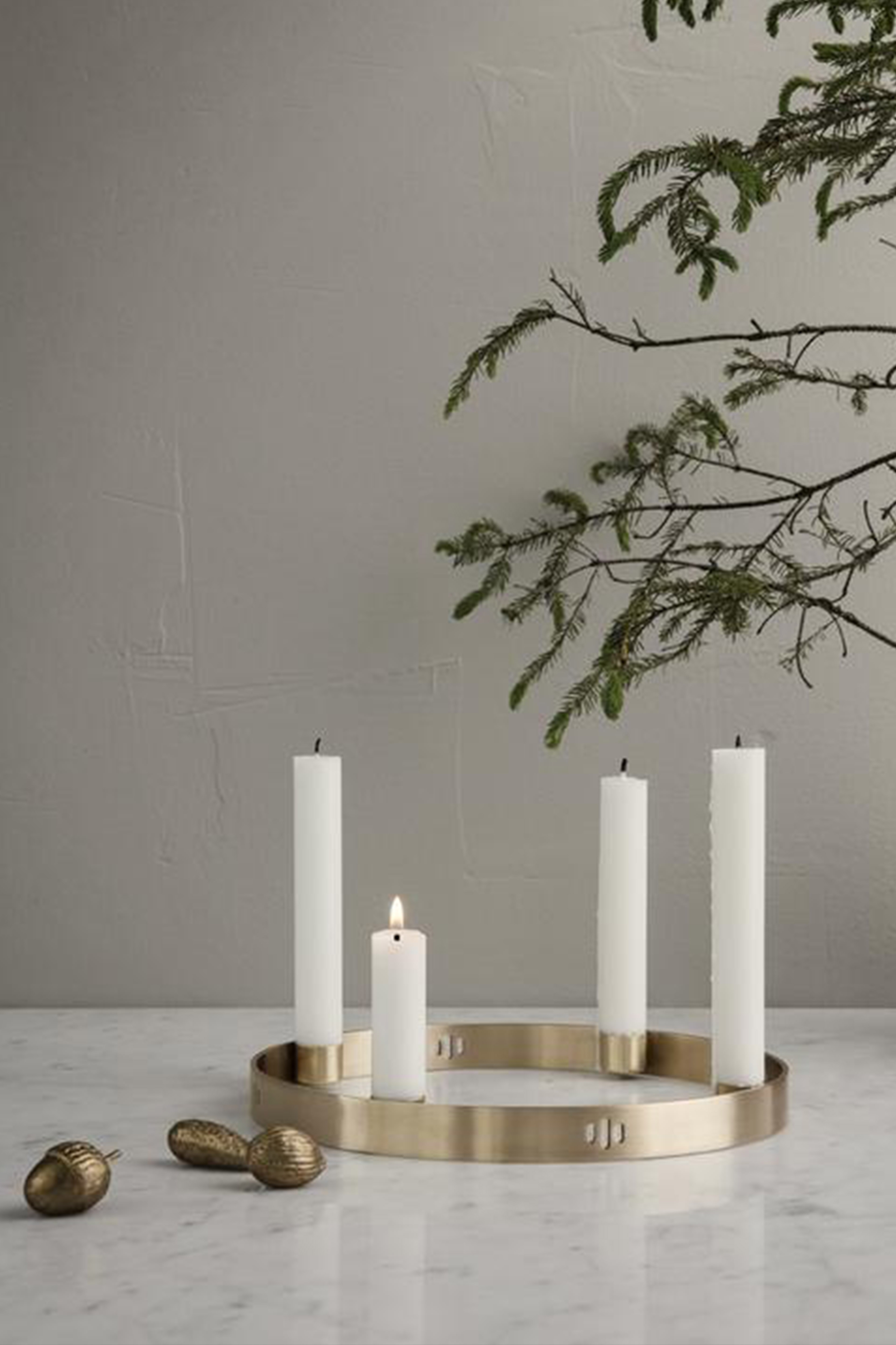 Bougeoir rond en laiton, Ferm Living